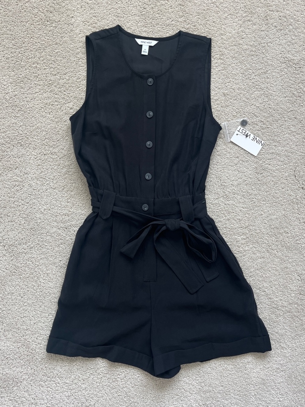 Nine West Women’s Utility Romper Black Size Medium